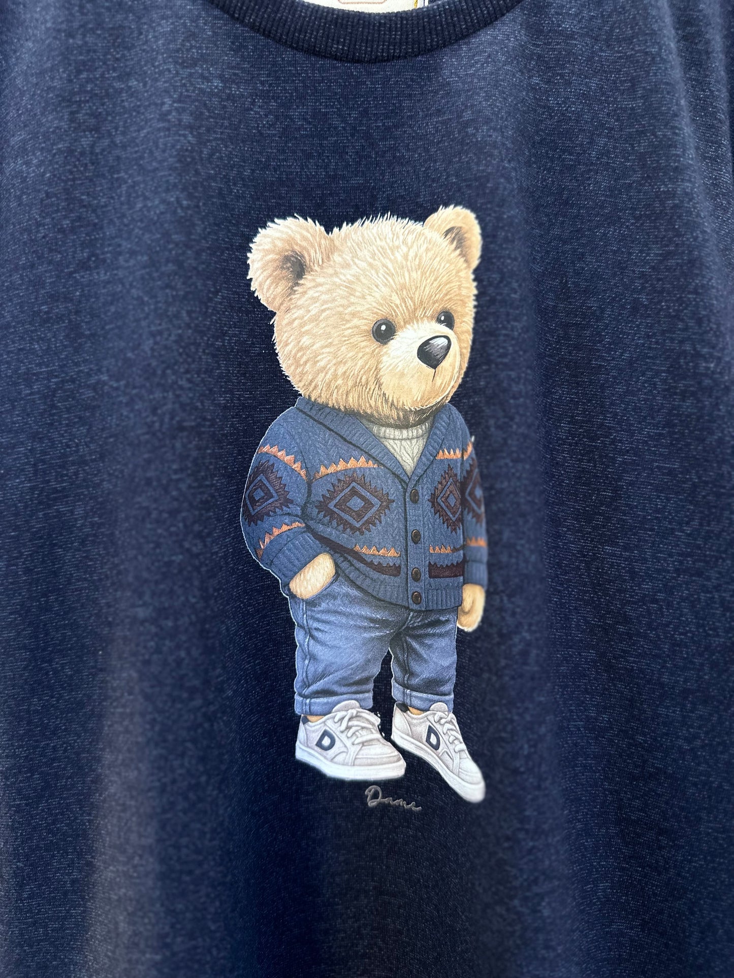 Camiseta Infantil Algodão Teddy Vintage Marinho - Dame