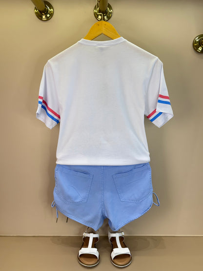 Conjunto Teen Camisa Oversized e Shorts com Amarração - Two In