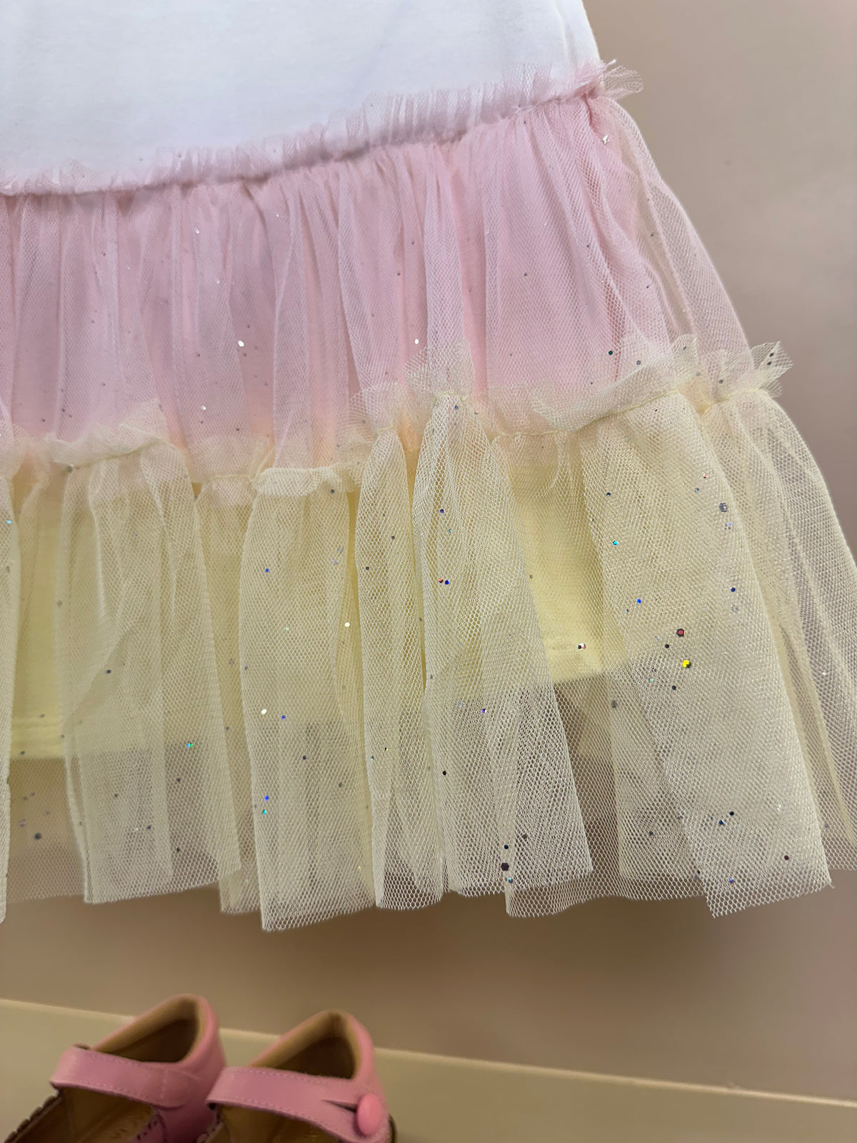 Vestido Infantil Tule Biocolor Estampa Carrossel - Petit Cherie