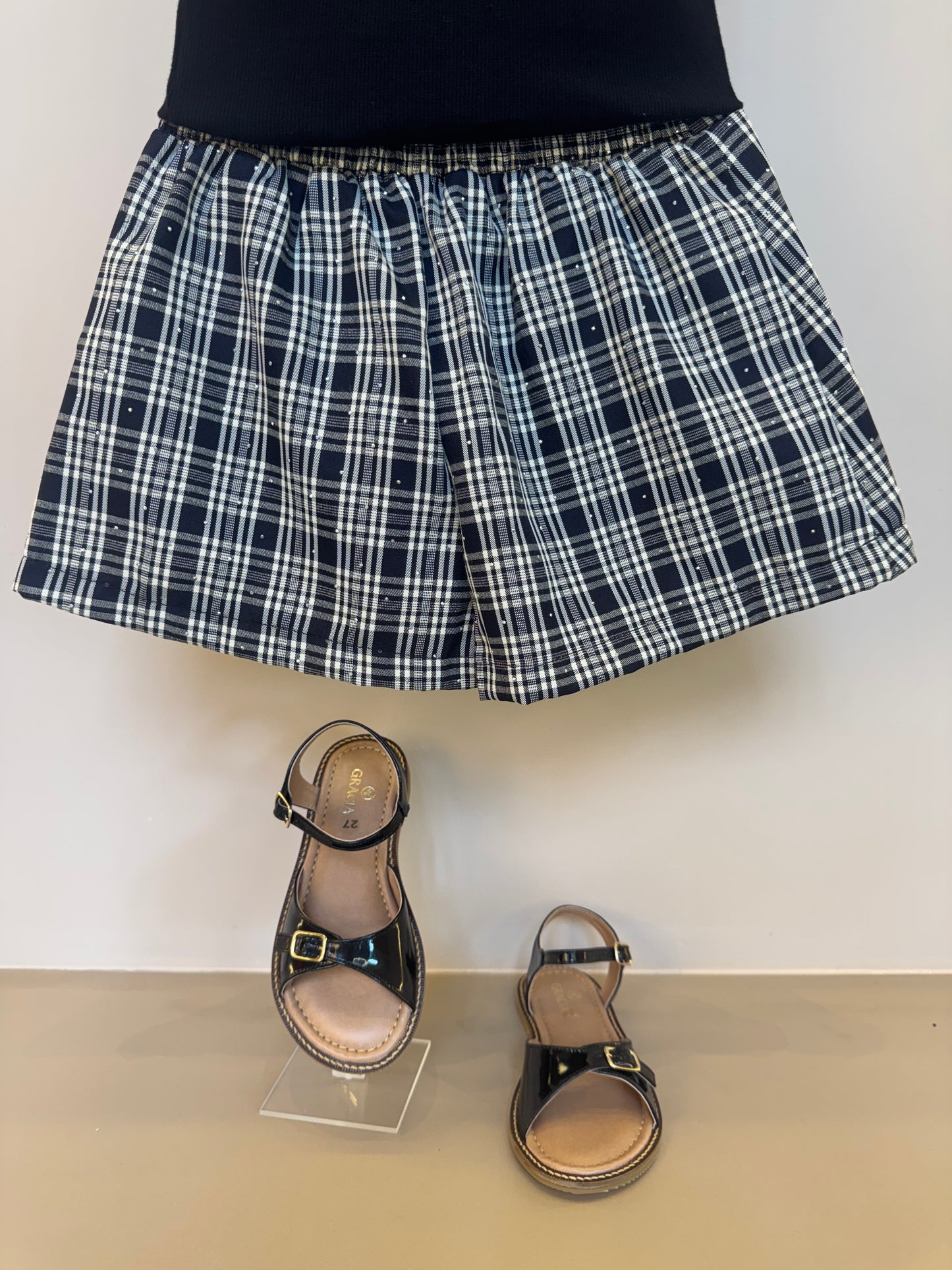 Conjunto Infantil Alfaiataria Blusa e Saia-Shorts - Petit Cherie