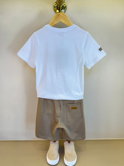 Conjunto Infantil Camiseta Algodão NFL Teddy Torcedores e Bermuda Suedine Elastano Bolsos - Dame