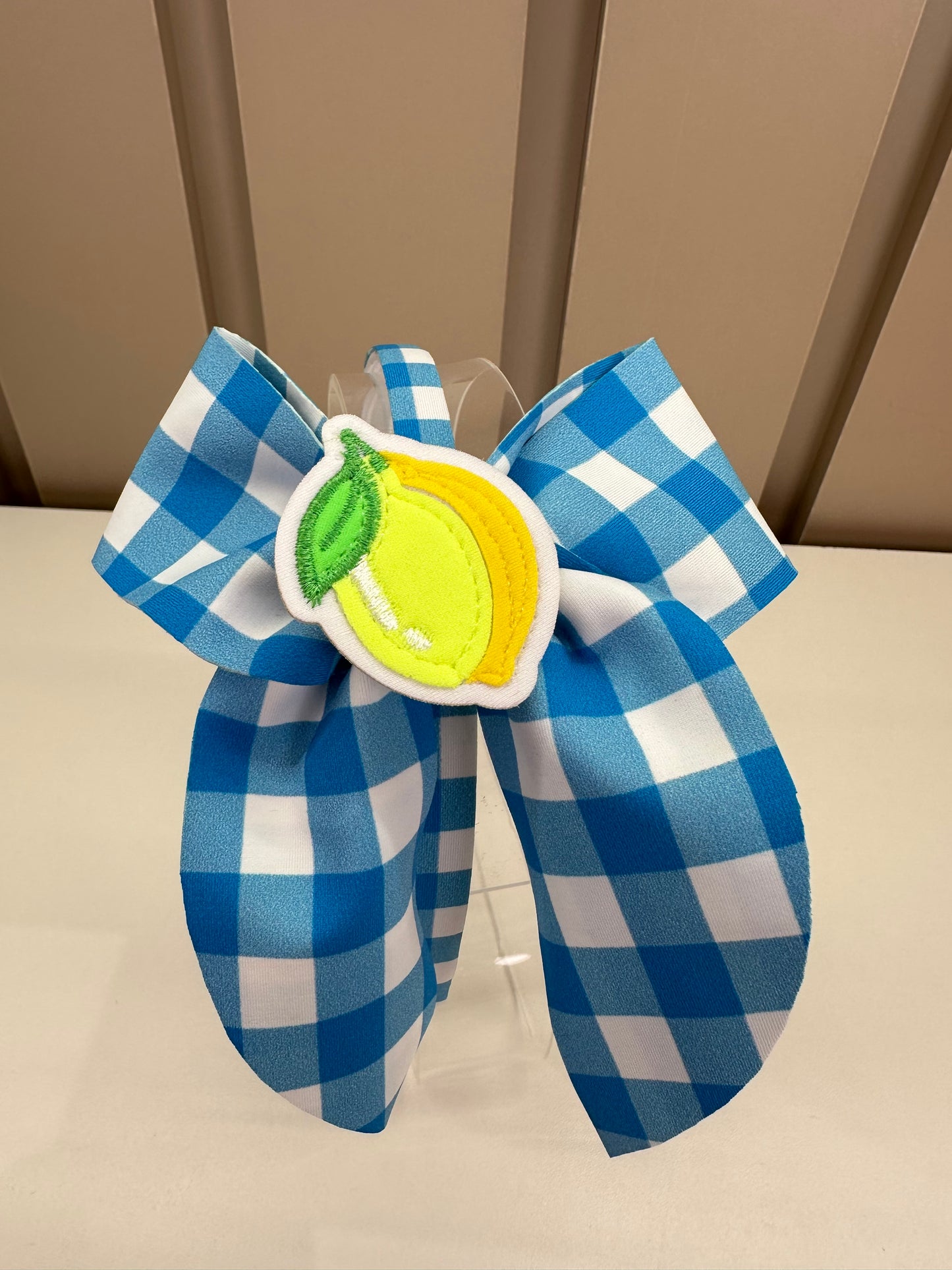 Arquinho Infantil Laço Vichy Limão - Siri Kids