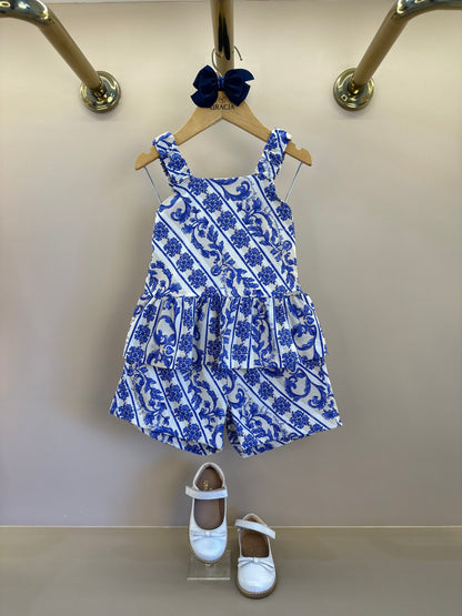 Conjunto Infantil Blusa Estampada DG Flores e Shorts DG Flores - Animê