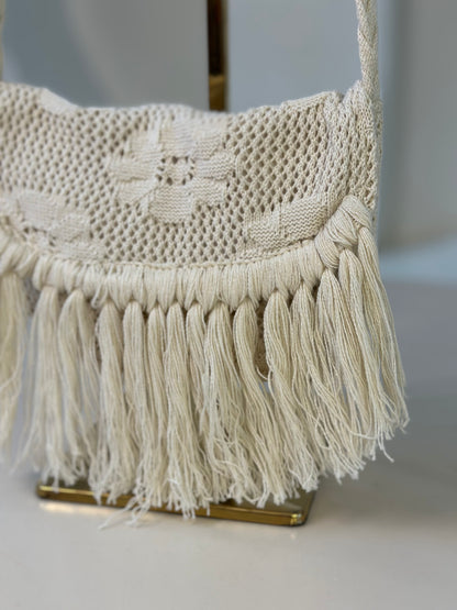 Bolsa Infantil Tricot Tiracolo Franjas Boho Ninive - Pituchinhus