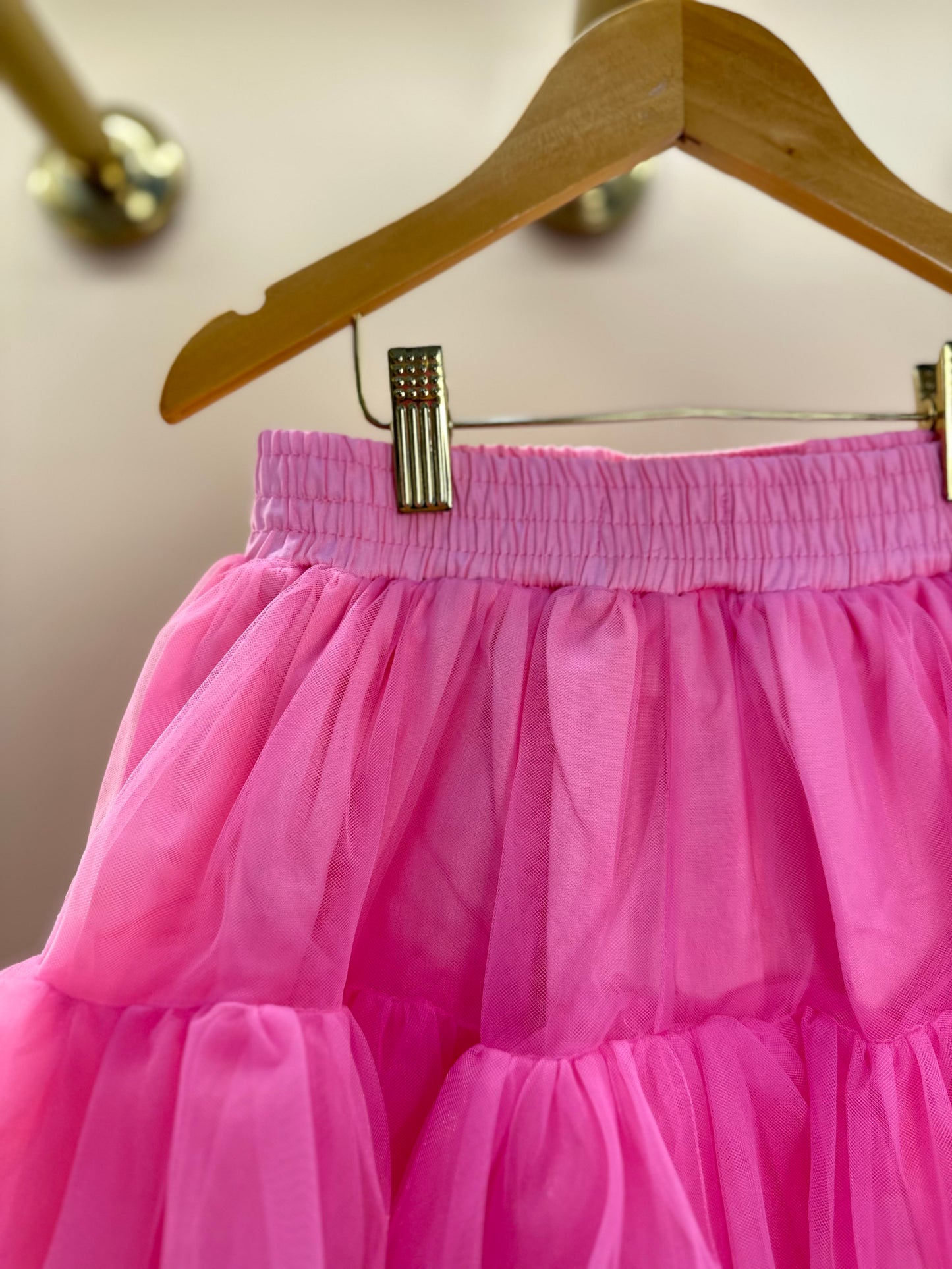 Saia Infantil Tule Babados Patche Barbie Rosa Ópera - Pituchinhus