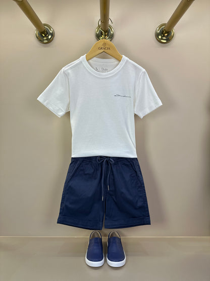 Camiseta Infantil Algodão Style Coqueiros Off White - Dudes