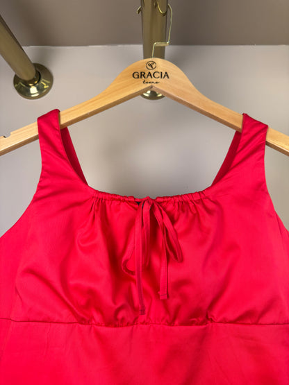 Blusa Teen Cropped Vermelha Com Amarração Frontal - Vanilla Cream