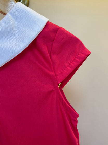 Vestido Infantil Jumper Gola Branca e Pregas - Beabá