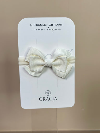 Faixinha Catavento Special Shine Organza Off White - Gracia