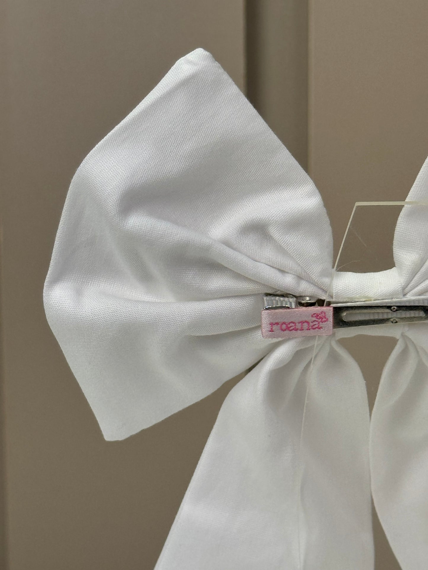 Laço Infantil Luxo Branco Bordado Nossa Senhora - Roana