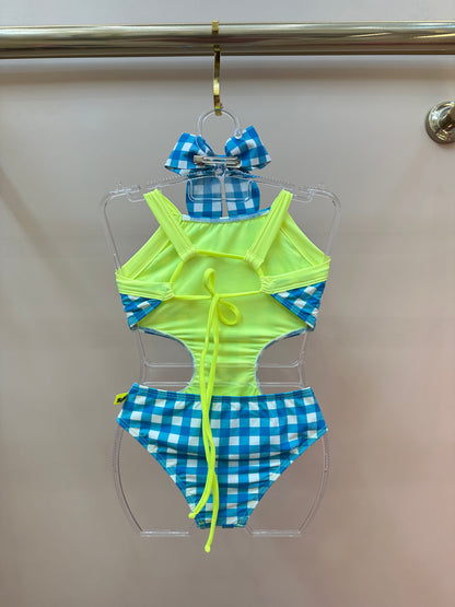 Maiô Infantil Camila Est. Vichy Limão - Siri Kids
