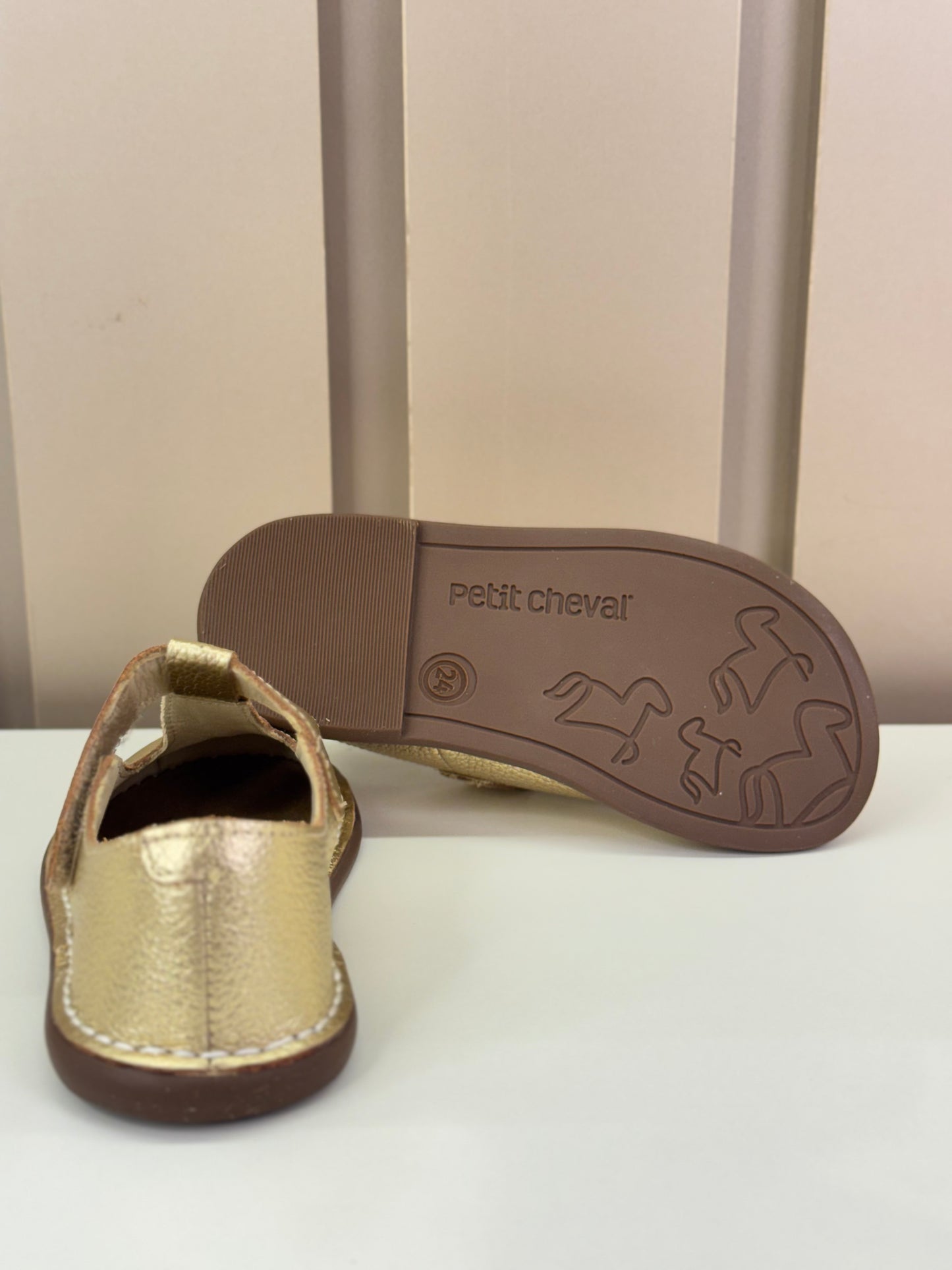 Sapato Infantil Couro Colegial Dore - Petit Cheval