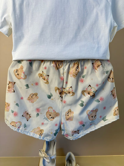 Conjunto Infantil Blusa e Shorts Estampa Ursinhas - Infanti