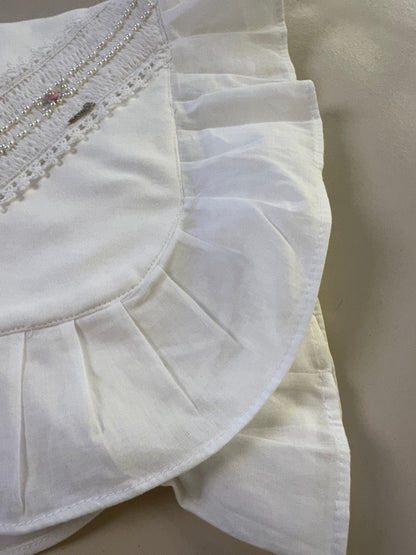 Saída de Maternidade Algodão Bebê Gola Renda Luxo - Roana