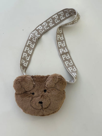 Bolsa Infantil Pele Rosto de Ursinho Bege - Pituchinhus