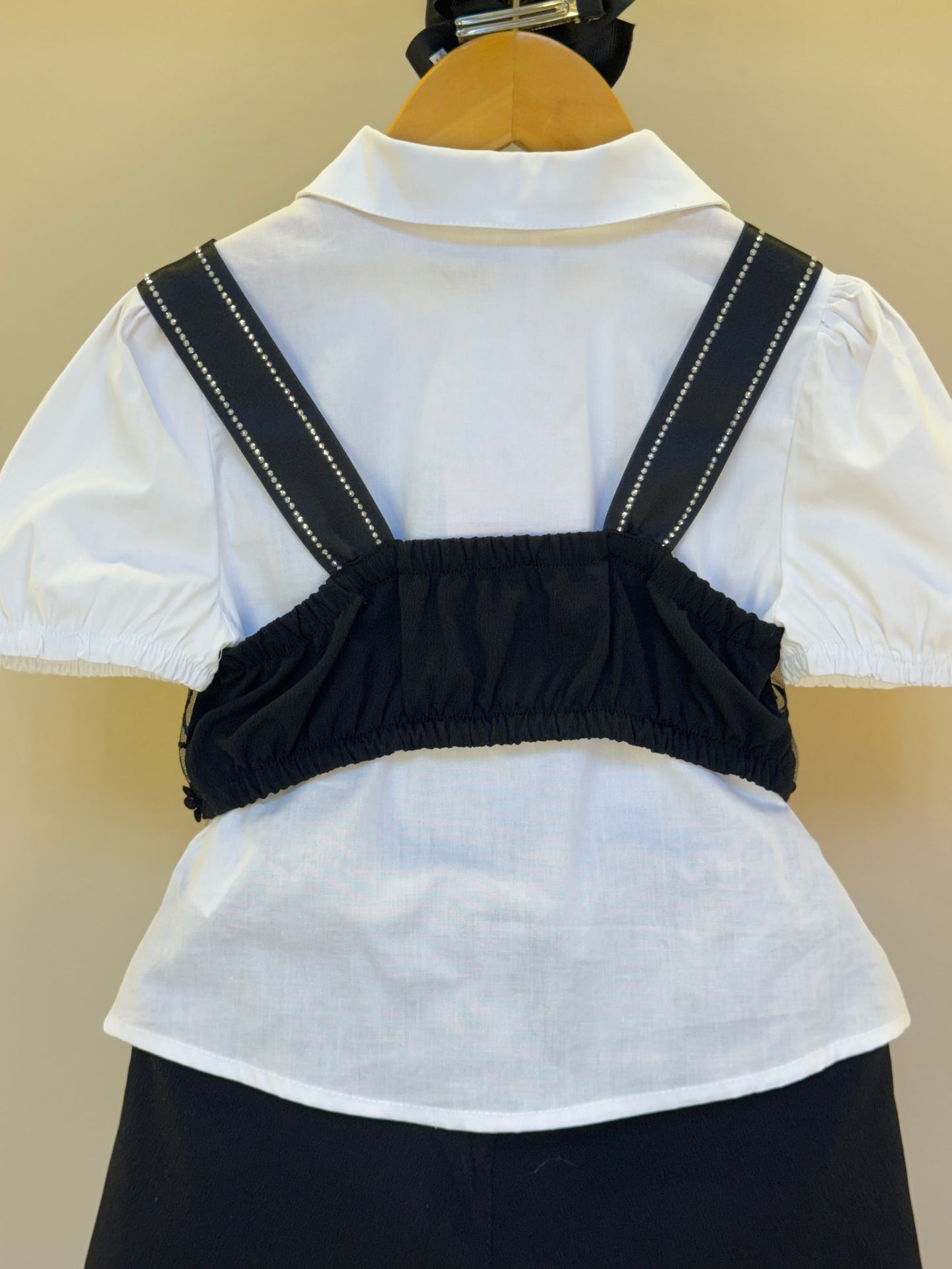 Conjunto Infantil Camisa com Cropped Bordado Flores e Saia-shorts - Gabriela Aquarela