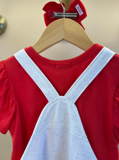 Salopete Infantil Estampada Ursa e Blusa Vermelha - Infanti