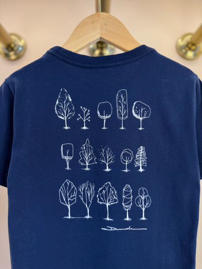 Camiseta Infantil Algodão Árvores Marinho - Dudes
