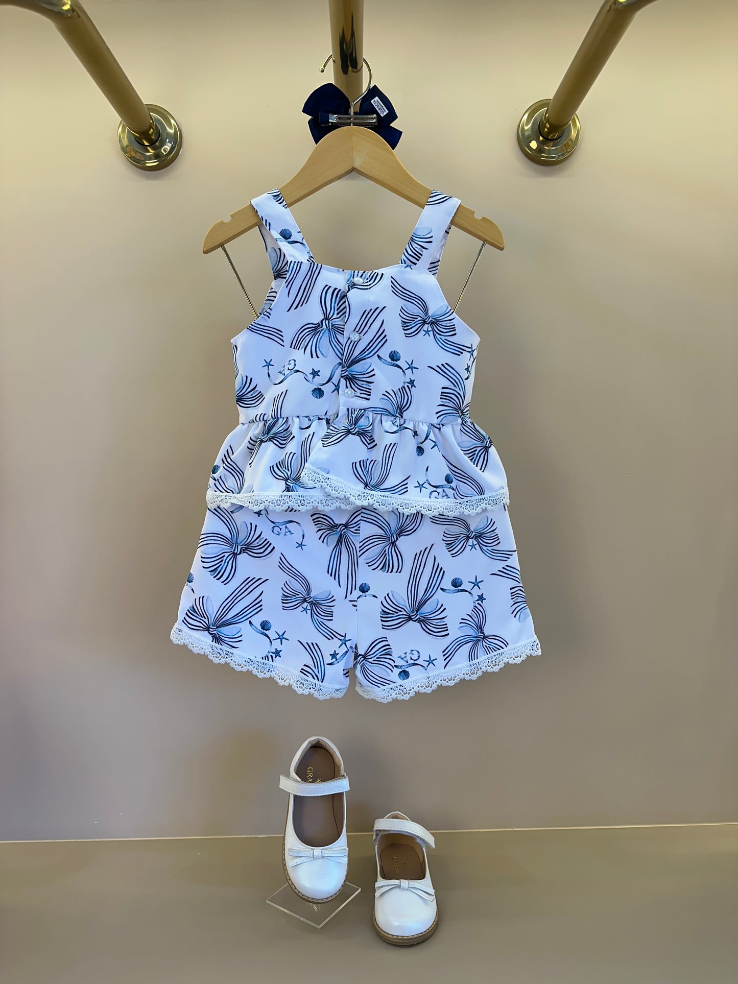 Conjunto Infantil Bata Estampada Sonho a Beira Mar e Shorts Sonho a Beira Mar - Gabriela Aquarela