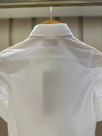 Camisa-body Bebê Algodão ML Branco - Dame