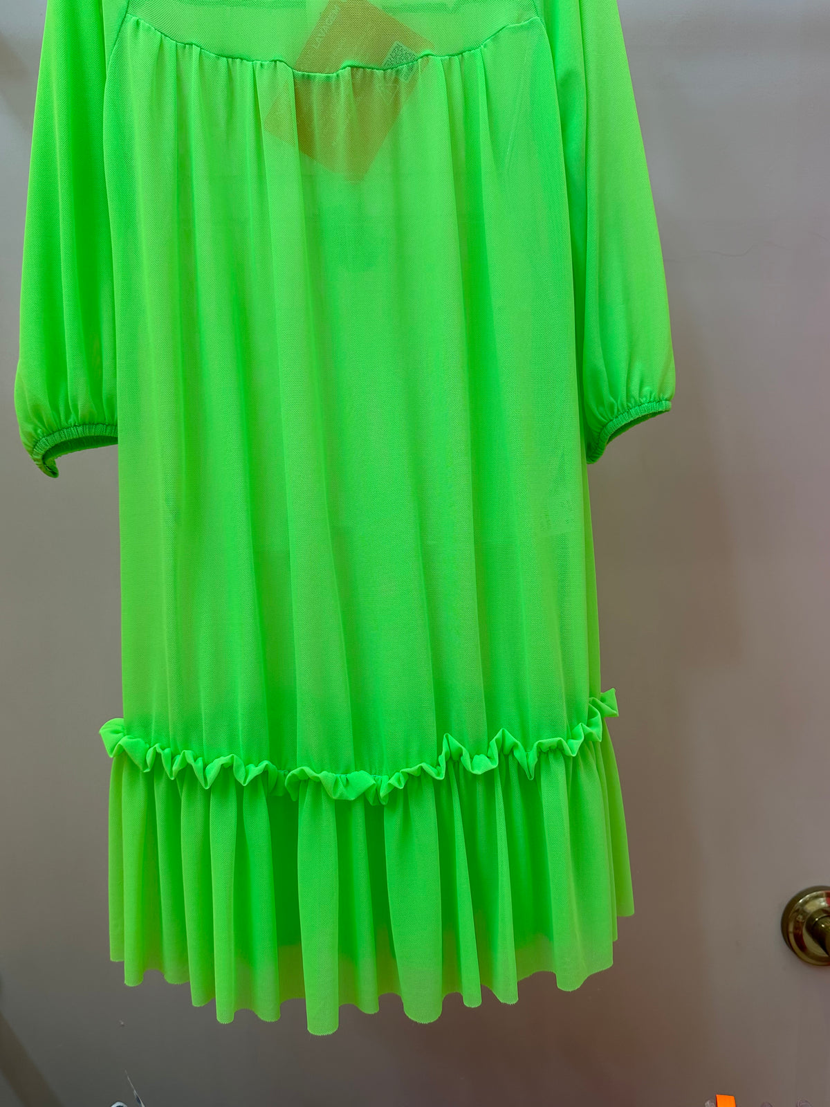 Vestido Infantil Tule Eduarda Verde Fluor - Siri Kids
