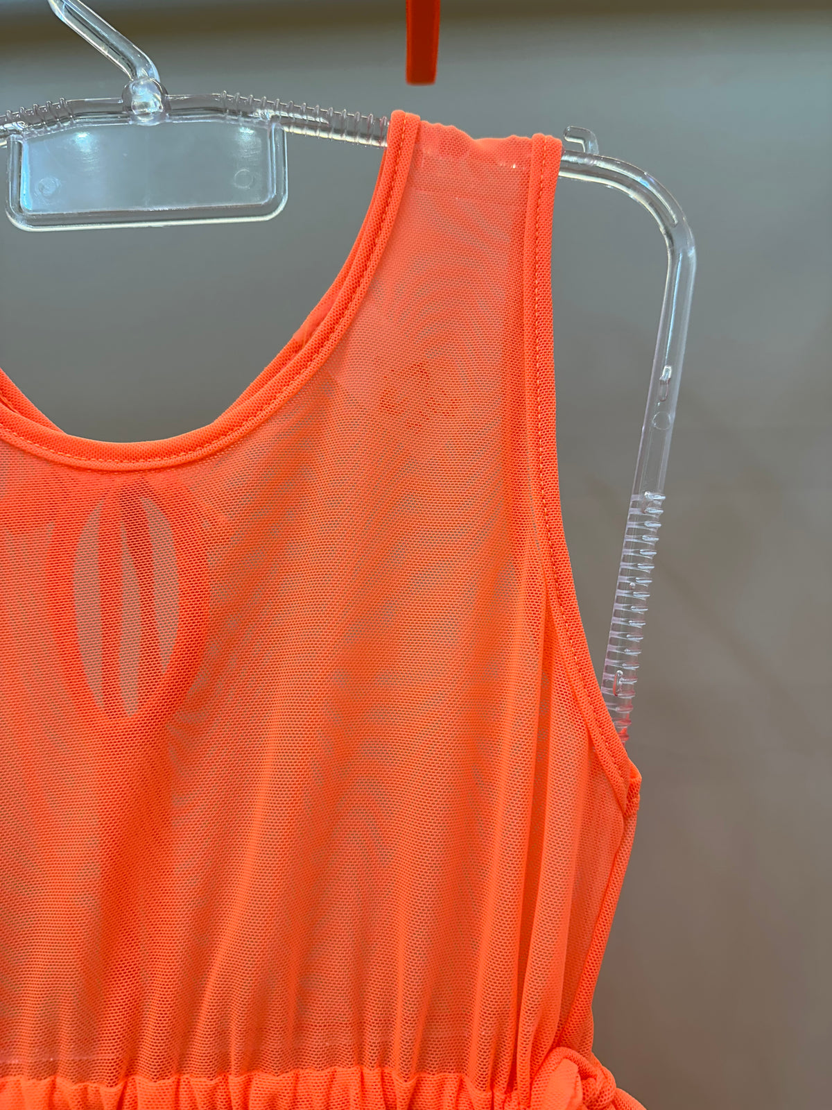 Vestido Infantil Tule Larissa Laranja Fluor - Siri Kids