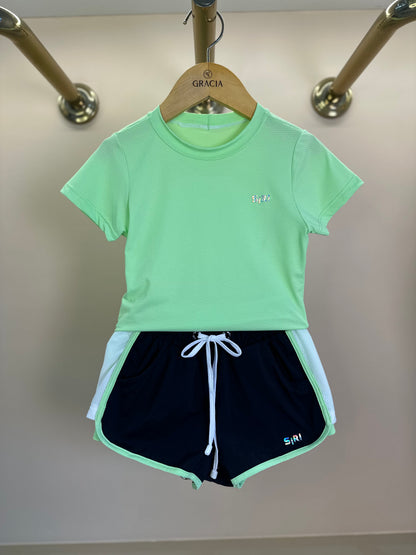 Conjunto Infantil Blusa Maria Sakay Conexão e Short Lorena Eclética Conexão - Siri Sport