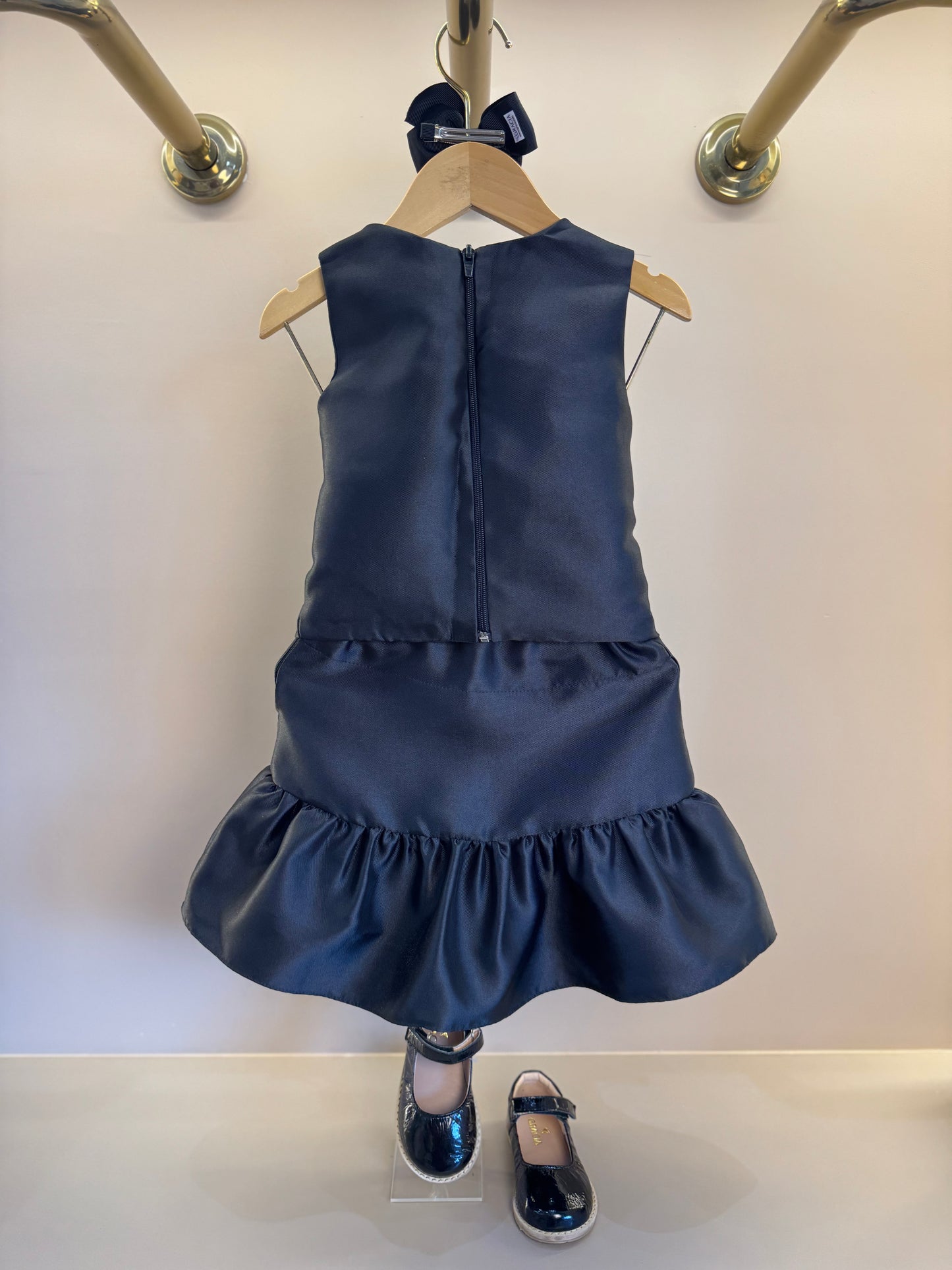 Conjunto Infantil Zibeline Blusa e Saia Babado Preto - Petit Cherie