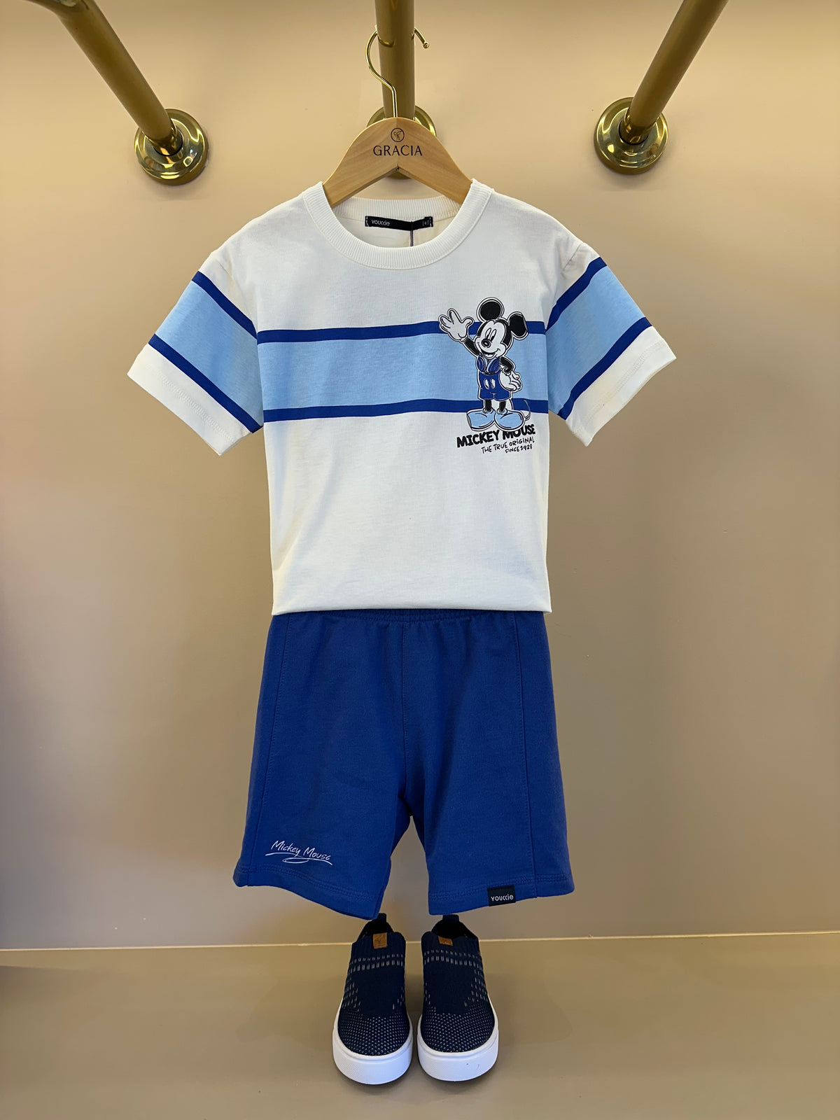 Conjunto Infantil T - Shirt Mickey Mouse  e Bermuda - Youccie