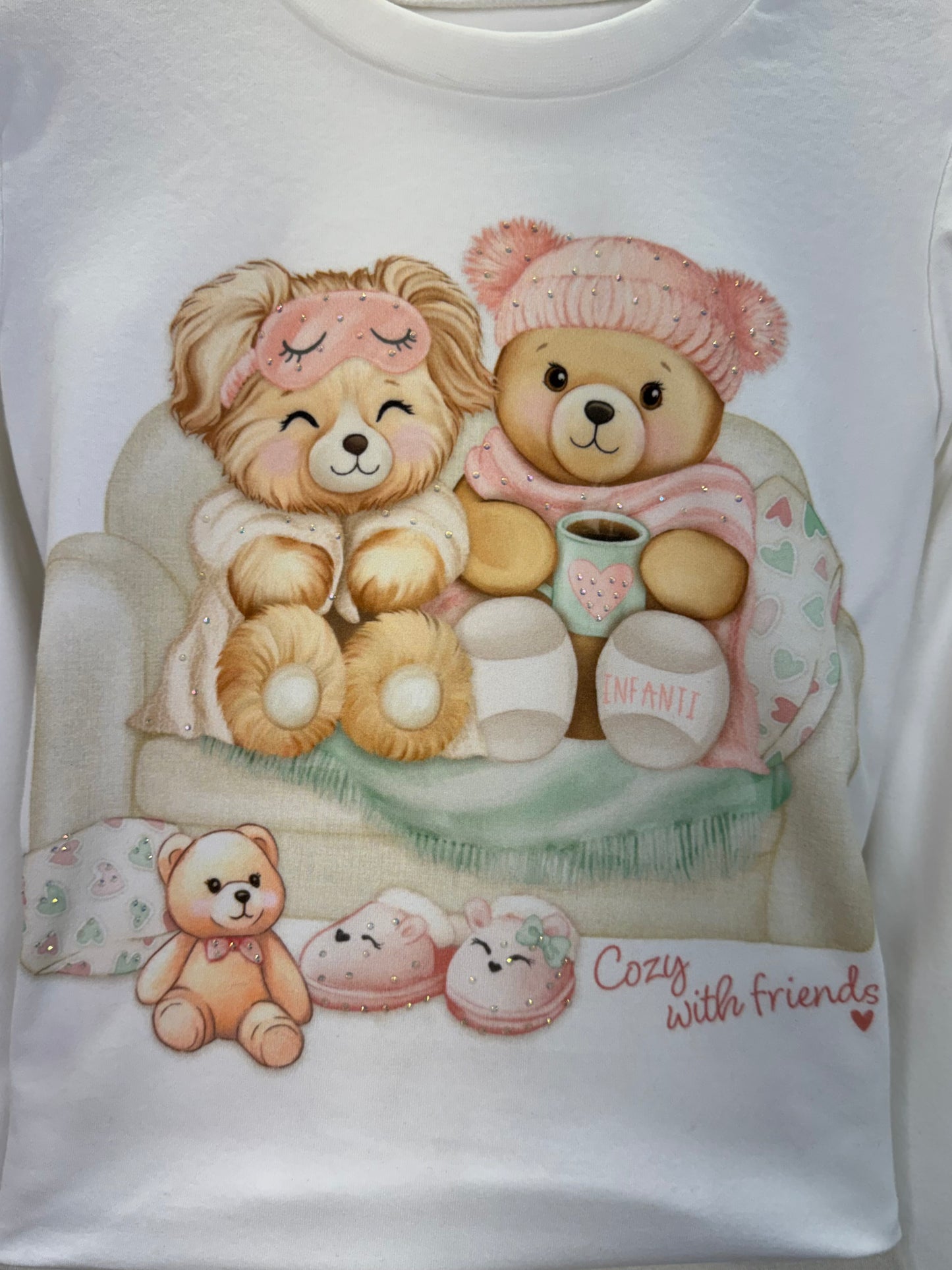 Pijama Infantil Blusa ML Off White e Legging Ursinhos - Infanti