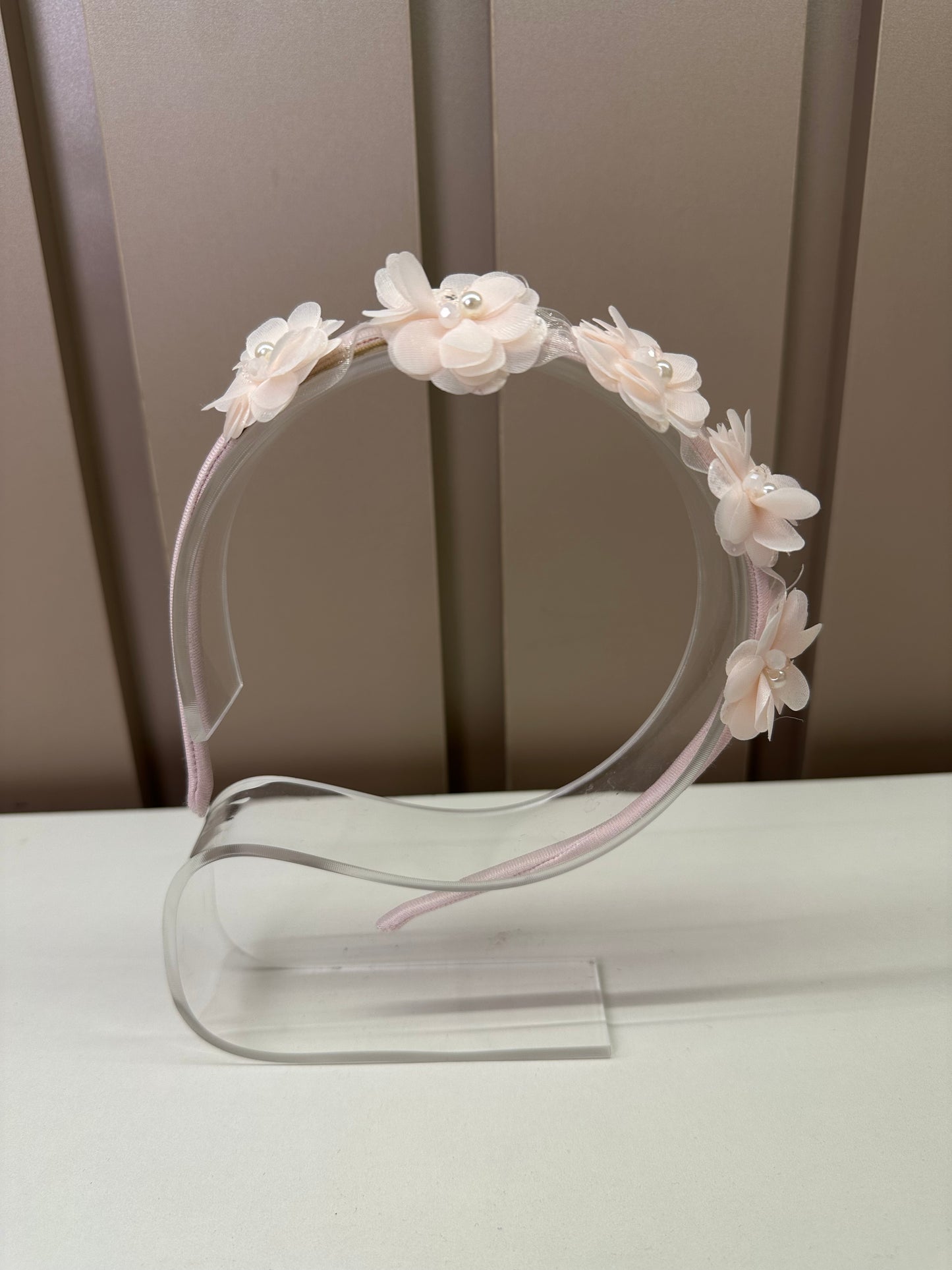 Tiara Infantil Flores 3D Tule Rosa - Petit Cherie