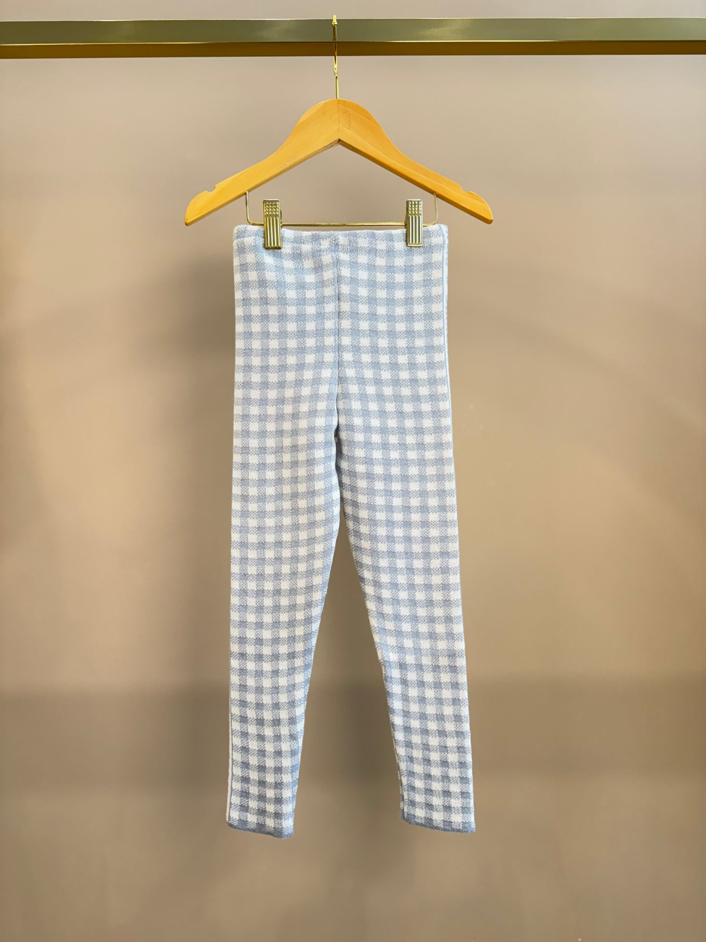 Legging Infantil Tricot Xadrez Azul - Pituchinhus