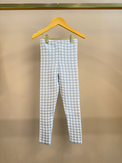 Legging Infantil Tricot Xadrez Azul - Pituchinhus
