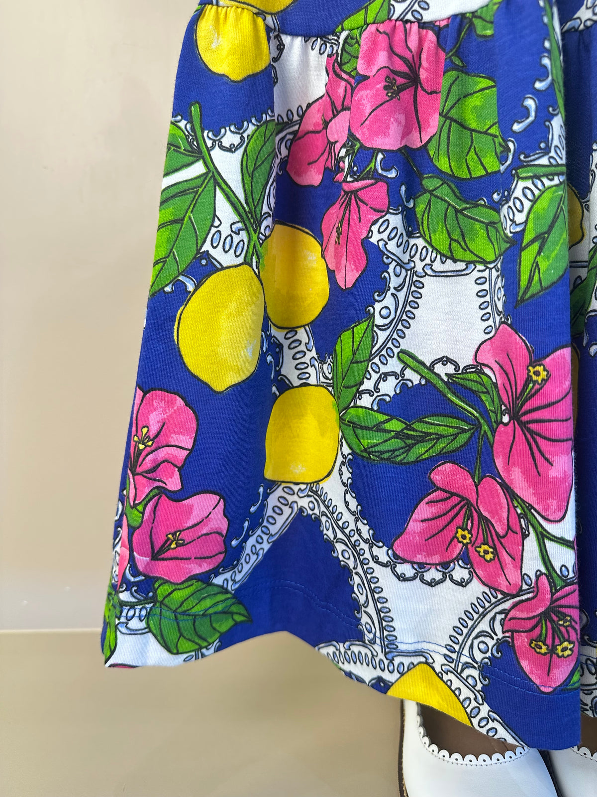 Vestido Infantil Estampa Primavera Floral e Limões - Animê