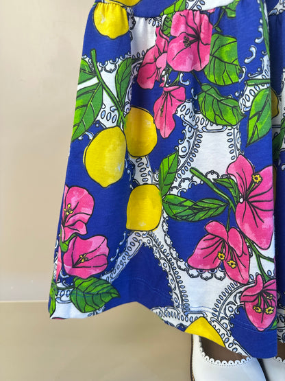 Vestido Infantil Estampa Primavera Floral e Limões - Animê