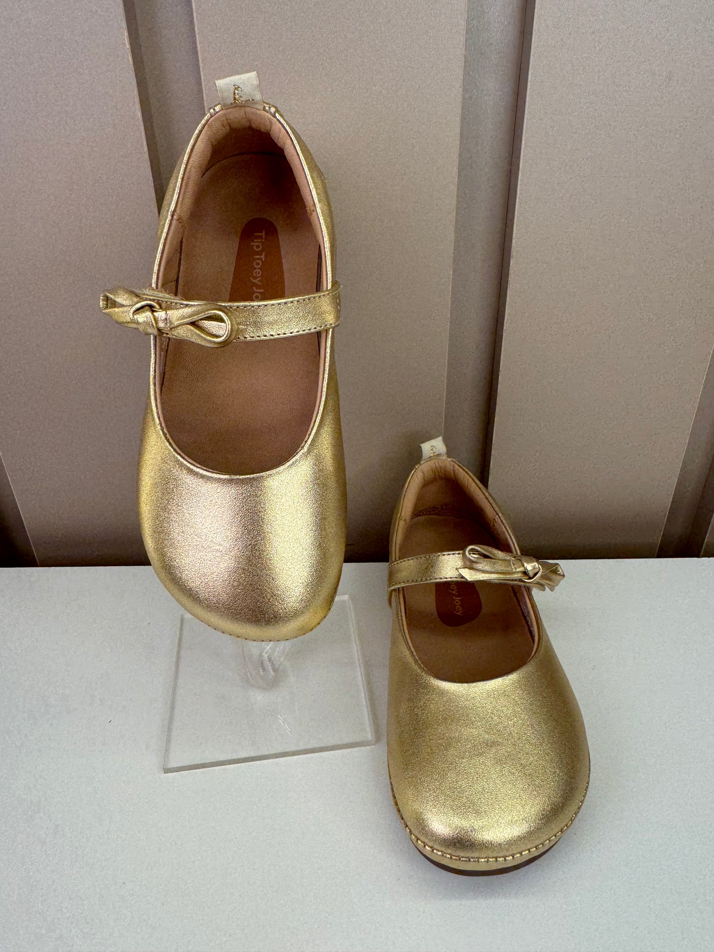 Sapatilha Infantil Couro Brigitte Metal Gold - Tip Toey Joey