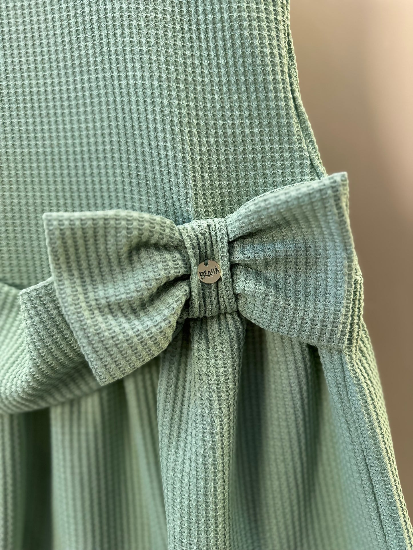 Vestido Infantil Jumper Detalhe Pala e Laço Verde - Beabá