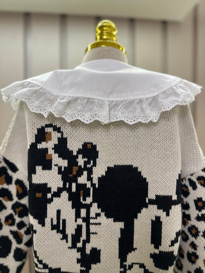 Casaco Infantil Tricot Minnie Animal Print - Animê