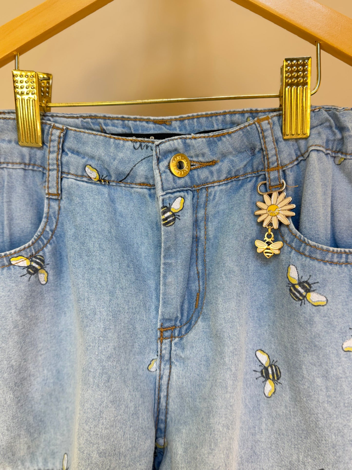 Shorts Jeans Infantil Abelhinhas - Animê