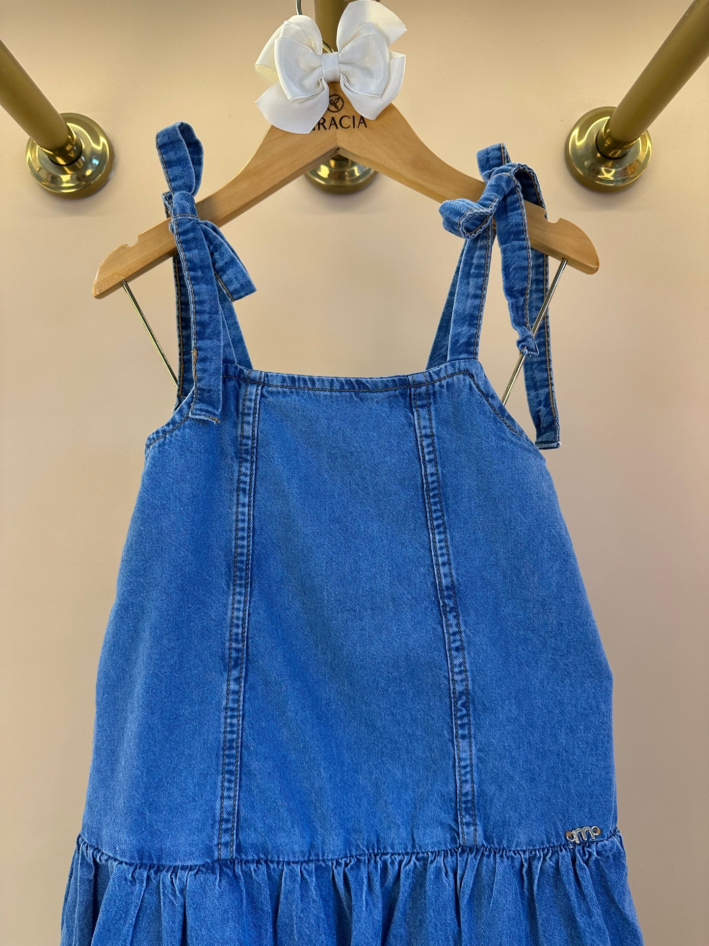 Salopete Infantil Jeans Saia Balonê - Momi
