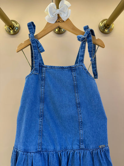Salopete Infantil Jeans Saia Balonê - Momi