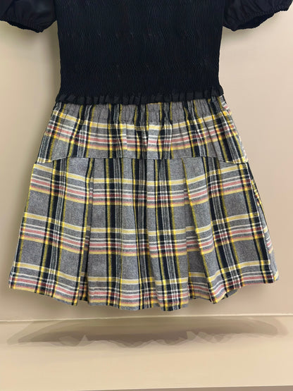 Conjunto Teen Blusa Lastex e Saia Pregas Xadrez - Two In