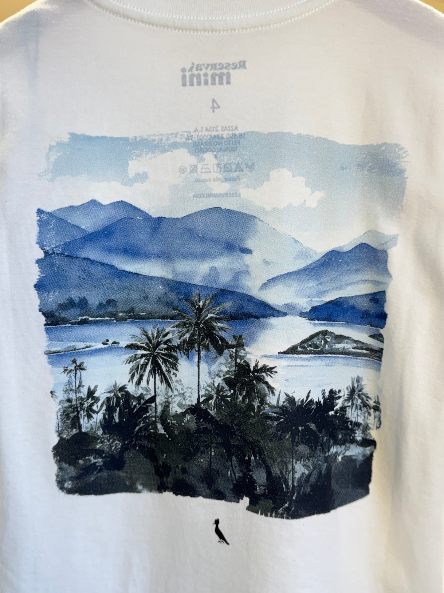 Camiseta Infantil Off White Montanhas Costas - Reserva Mini