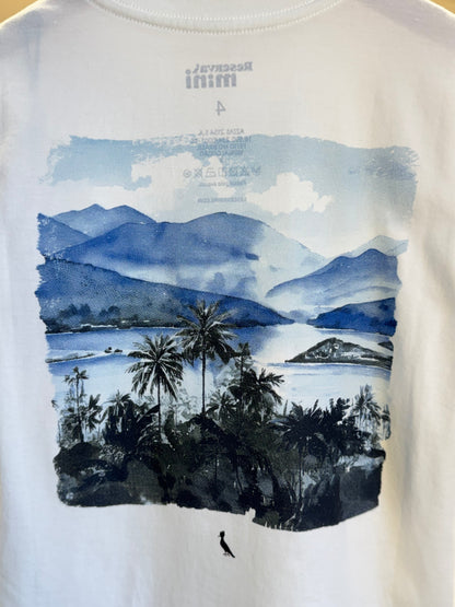 Camiseta Infantil Off White Montanhas Costas - Reserva Mini