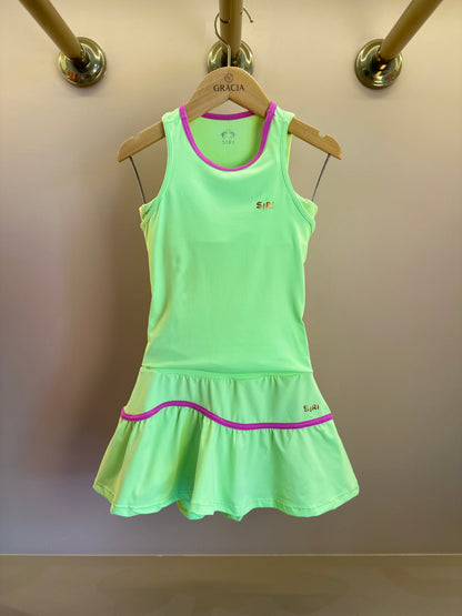 Conjunto Infantil Trio Top Sara, Blusa Julia e Saia Flávia Chloe Patinação Verde - Siri Sport