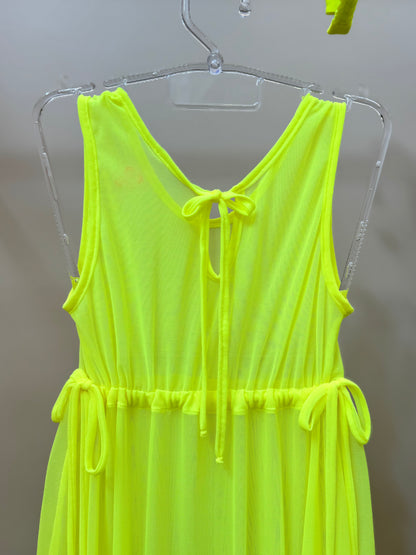 Vestido Infantil Larissa Tule Amarelo Fluor - Siri Kids