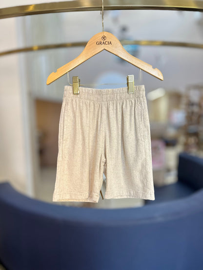 Bermuda Infantil Linho Elastano Bege - Dame