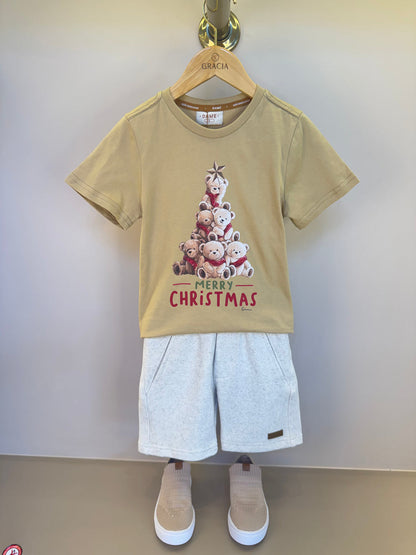Camiseta Infantil Algodão Teddy Natal - Dame