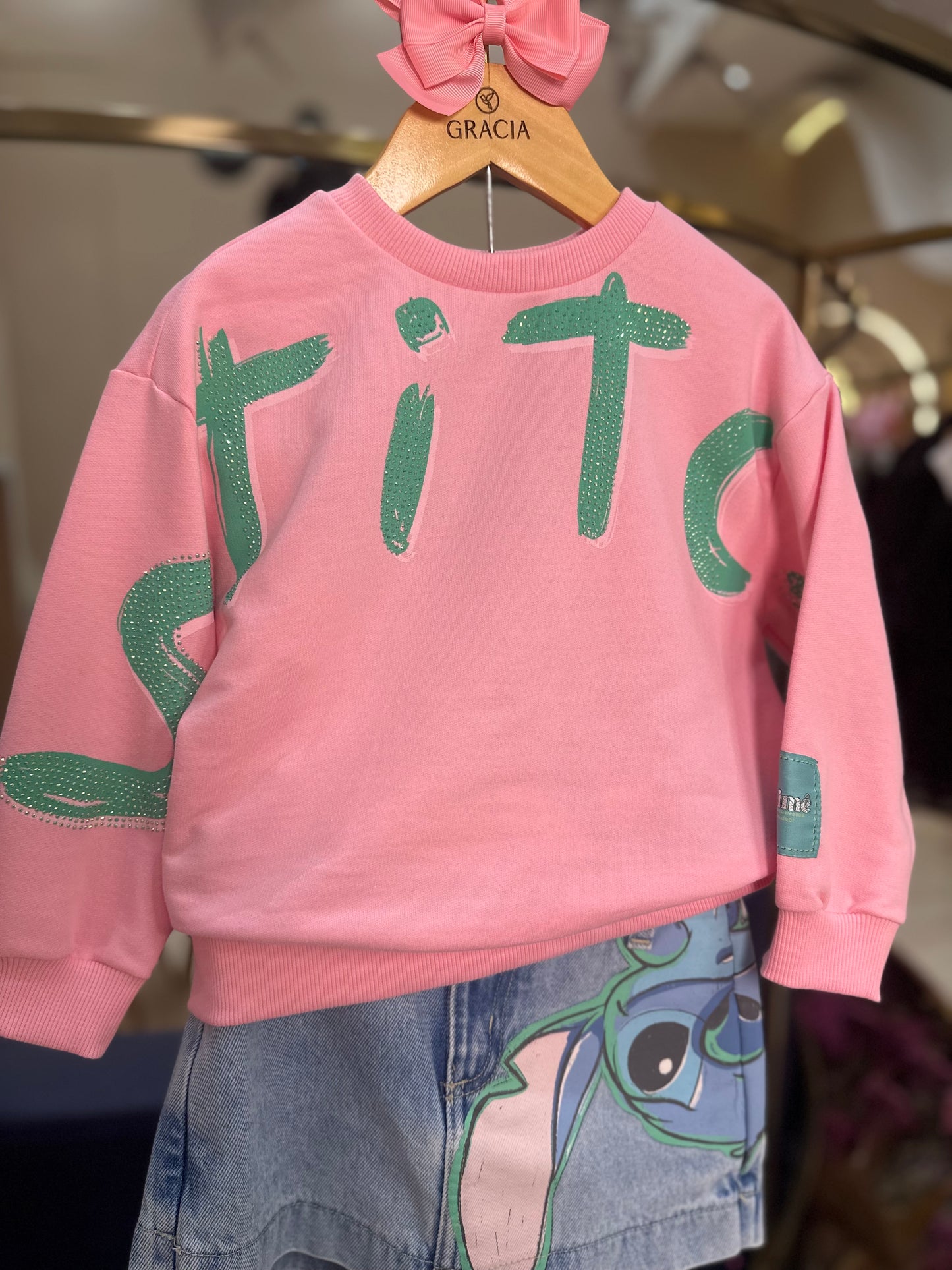 Casaco de Moletom Infantil Stitch Blossom - Animê