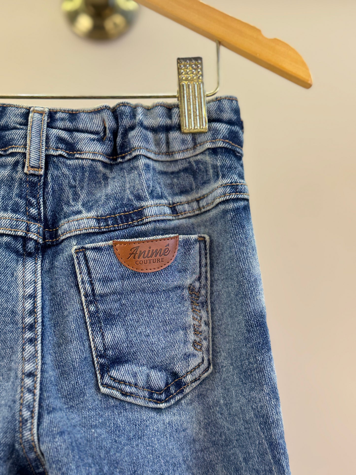 Calça Jeans Infantil Barra Rendada - Animê